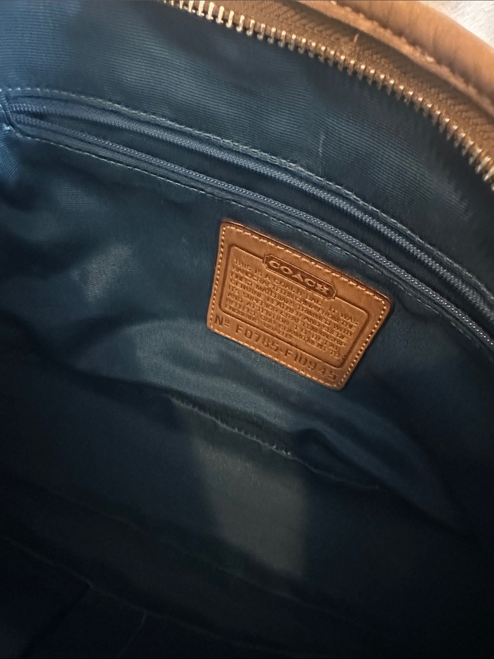 Coach Teal Signature Canvas Shoulder Bag with Dark Teal Suede Trim - Picture 9 of 9